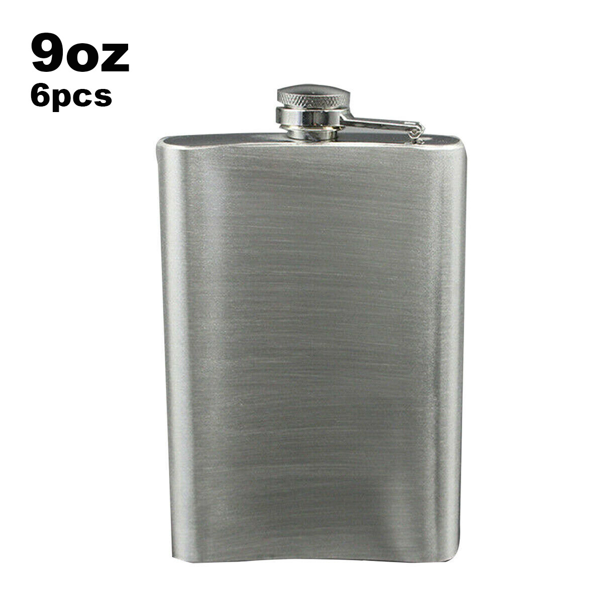 6 x 9oz Stainless Steel Hip Flask Silver Liquor Whiskey Engravable Bottle