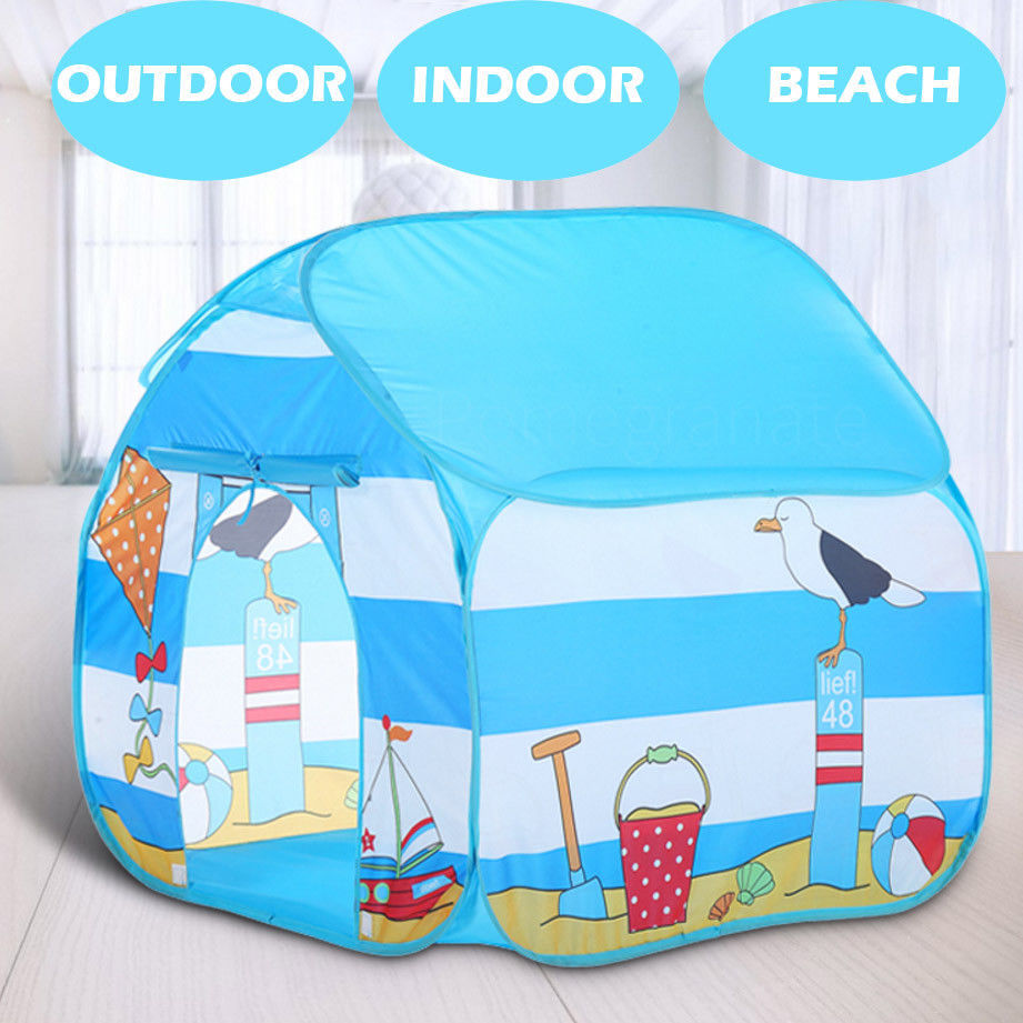 Pop Up Kids Play Tent ZM025 Blue Four Corner Indoor Outdoor Park Beach Playhouse