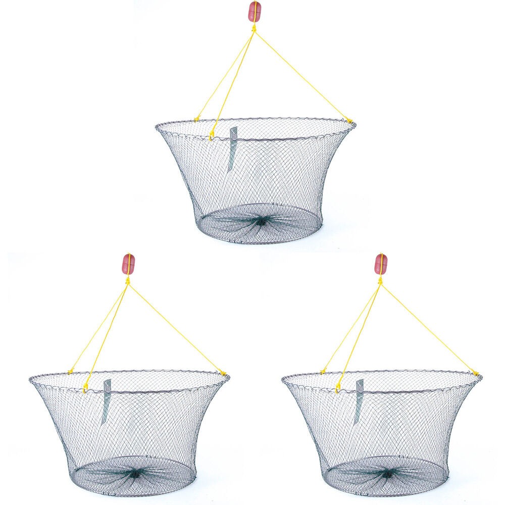 3PK Fishteck Yabby Drop Net Mesh Aluminium Handle 55cm Blue FT3022_3PK