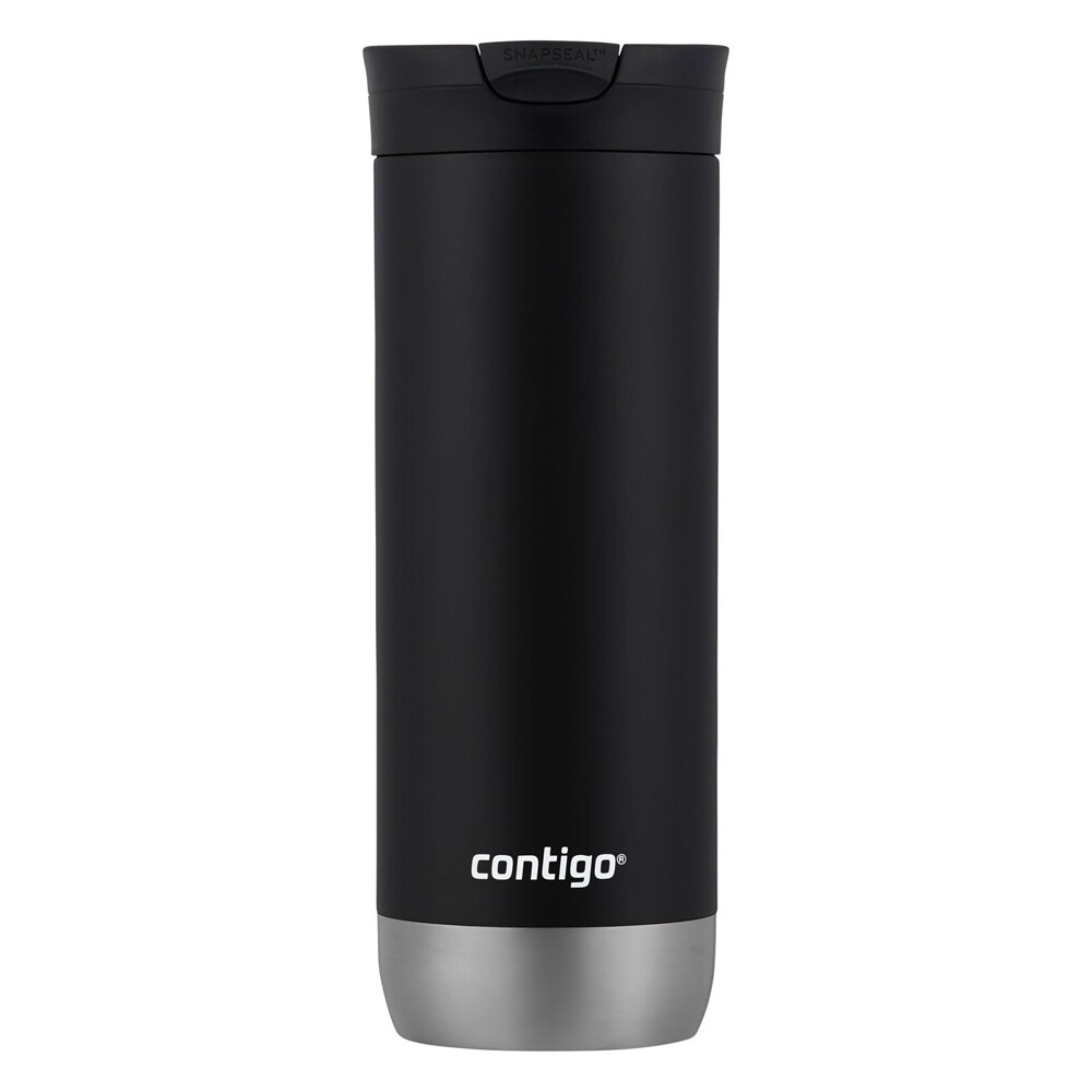 Contigo Huron Snapseal 473ml Stainless Steel Travel Mug Black Leak Proof