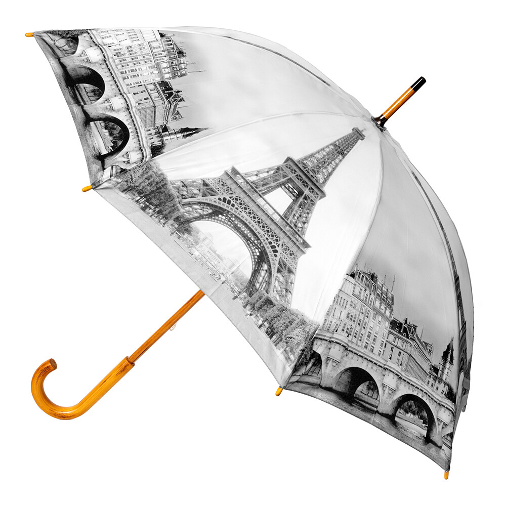Clifton Women s 103cm Wood Handle Windproof Pongee Umbrella Paris