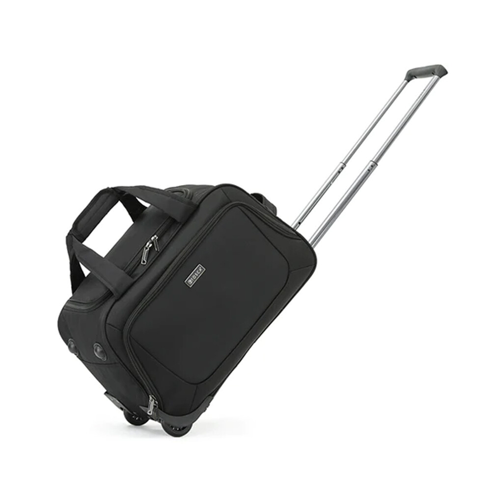 Tosca Oakmont Travel 20 Cabin Wheeled Duffle Trolley Bag Black Expandable Nylon