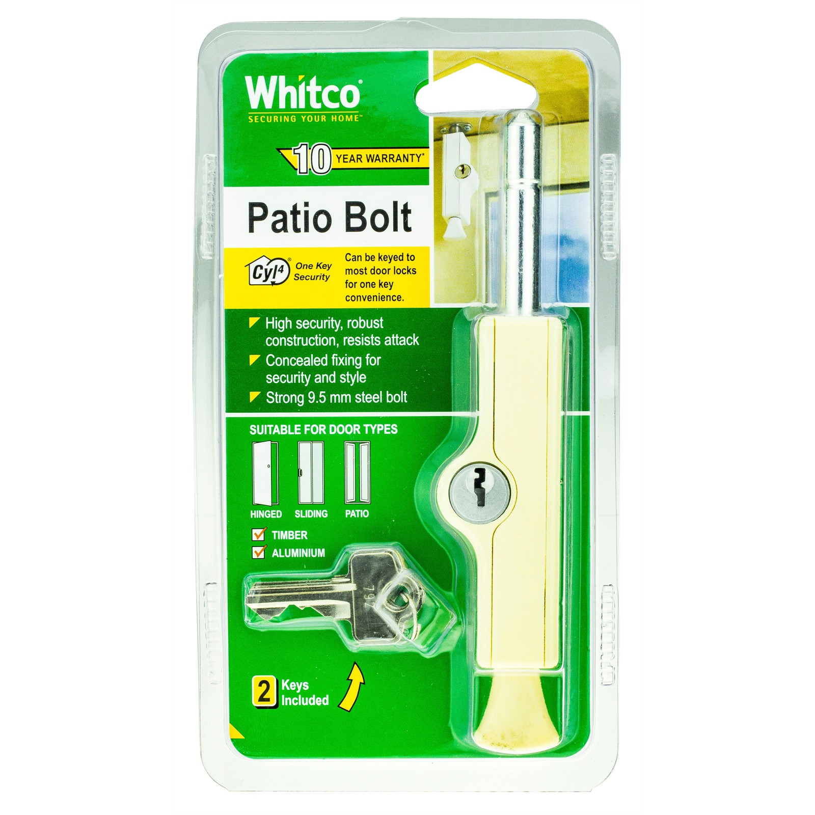 Whitco Primrose CYL4 Patio Bolt