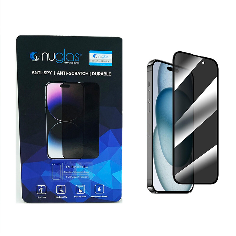 Nuglas Privacy Anti-Spy Glass Screen Protector Full Cover For iPhone 16 Pro Max