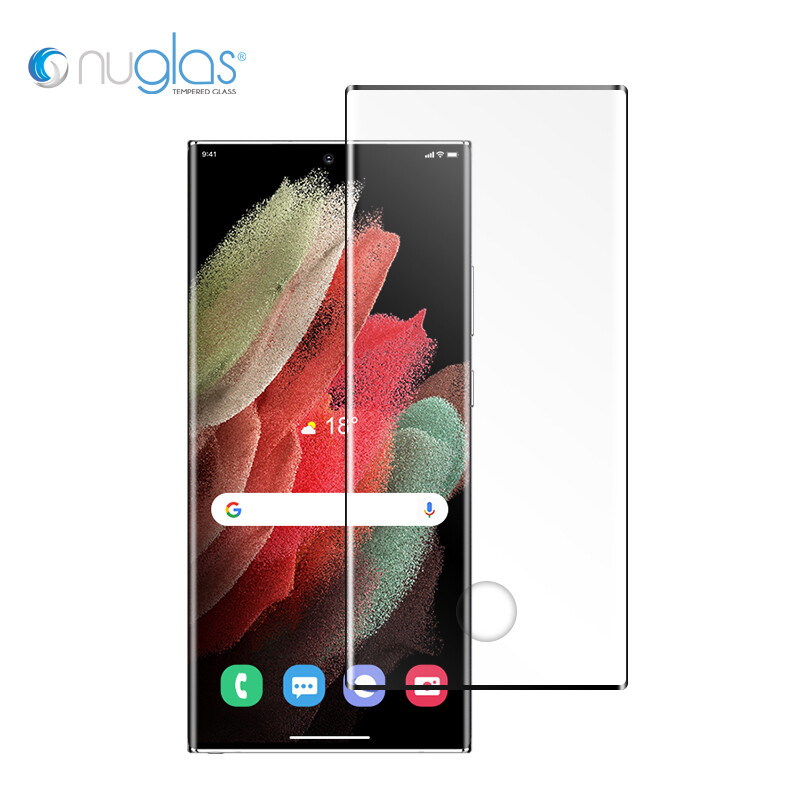 Nuglas 3D Full Cover Tempered Glass Screen Protector Samsung S22 Ultra 5G Black