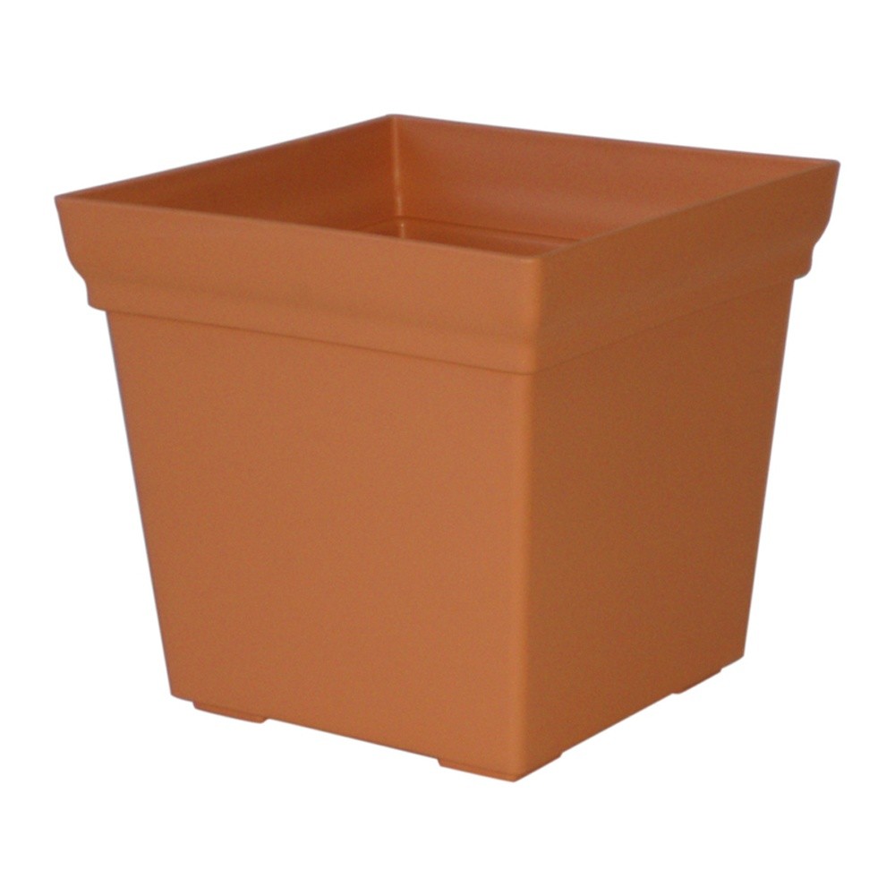 Homeleisure Replicotta Square Pot 390mm Red Plastic Outdoor Flower Garden