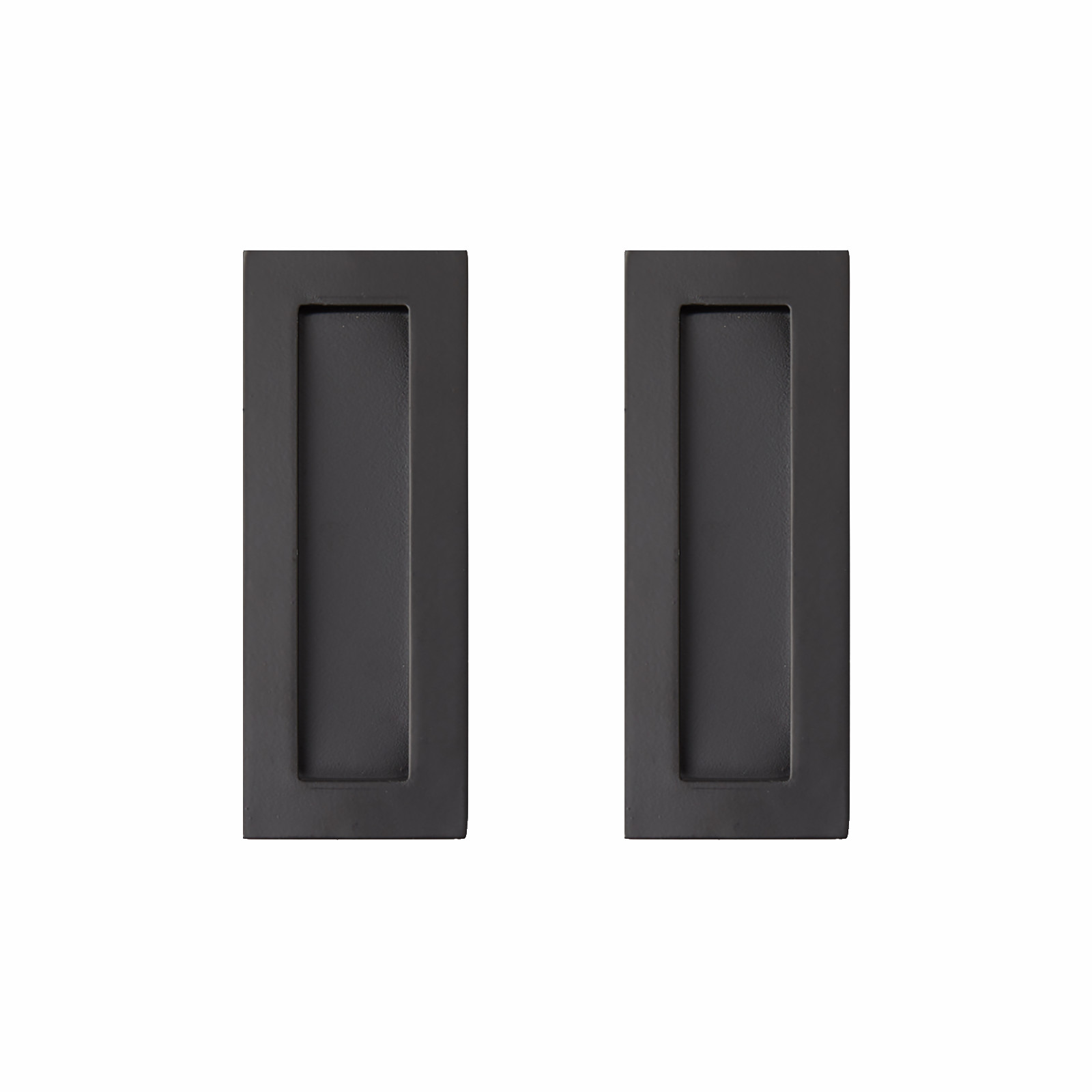 Delf 125mm Matte Black Square Flush Pull - 2 pieces