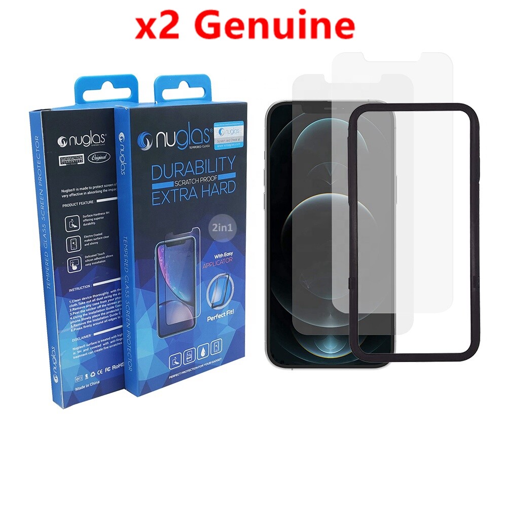 2x Nuglas Tempered Glass Screen Protector for IPhone 13 Mini with Applicator