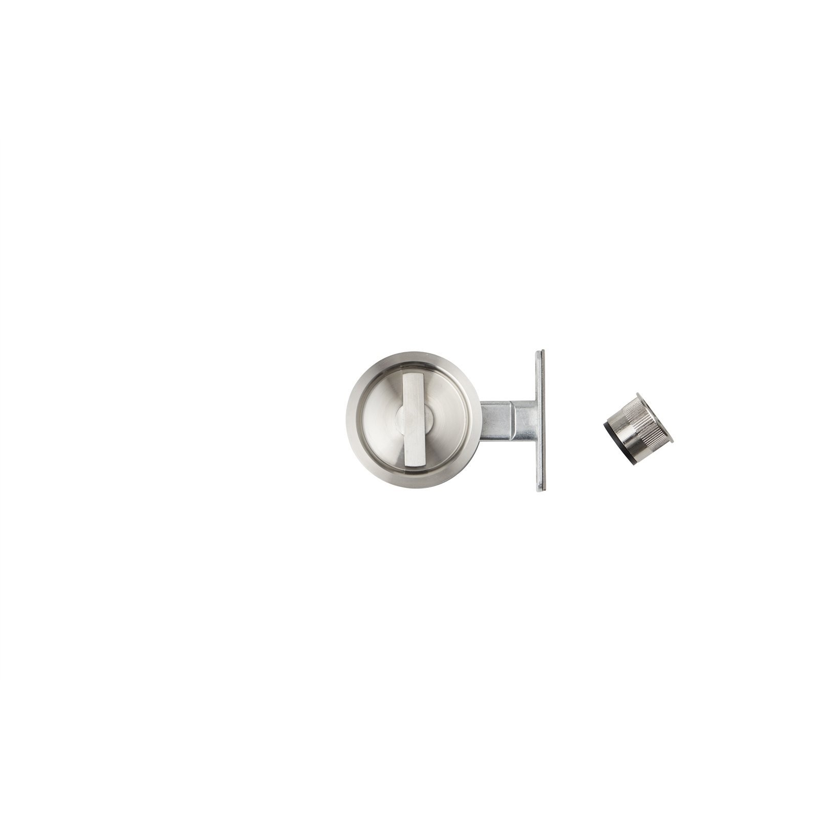 Delf Trade Satin Stainless Round Privacy Cavity Sliding Door Set