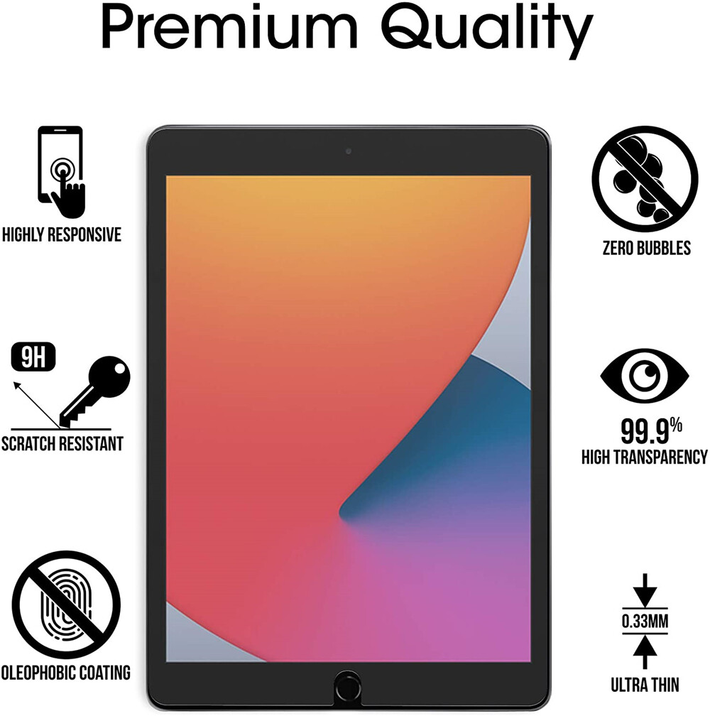 Nuglas iPad 10.2 Screen Protector Tempered Glass Clear Anti-Scratch 9th/8th/7th