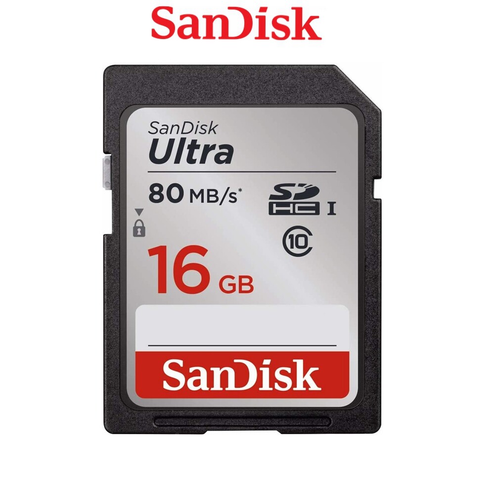SanDisk Ultra 16GB SDHC UHS-I Memory Card 80MB/s C10 U1 SDSDUNC-016G