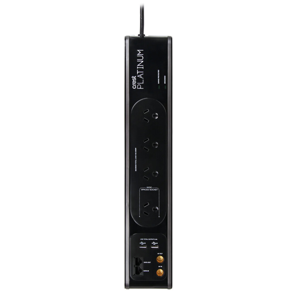 Crest Platinum PWU04905C 4-Socket/2-USB Surge Coax Data Power Board