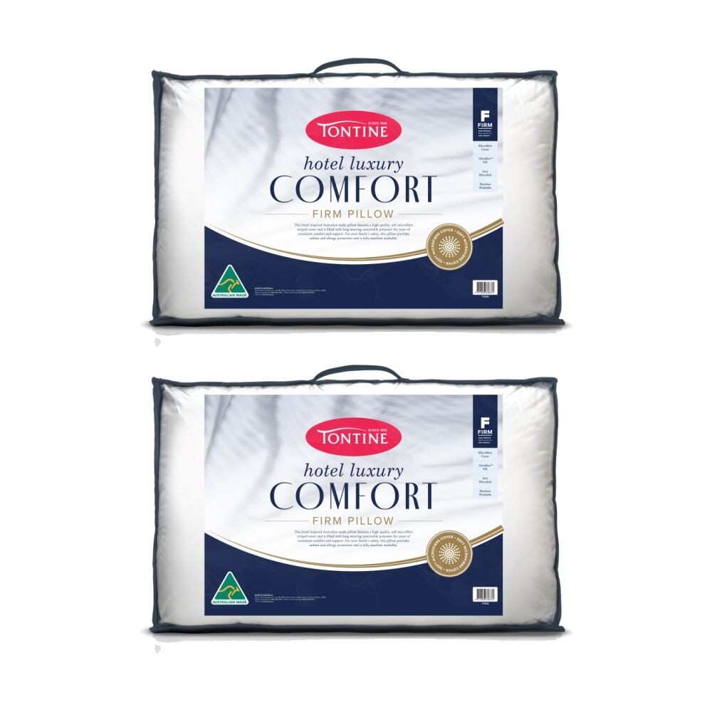 Tontine T7058_2PK 2PK Hotel Luxury Firm Support Standard White Bed Pillow