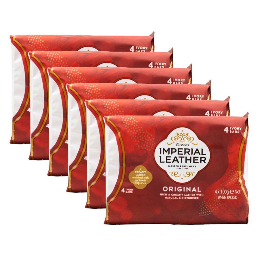 6x 4pc Imperial Leather Ivory Soap Bars 100g Original Moisturising Deodorant