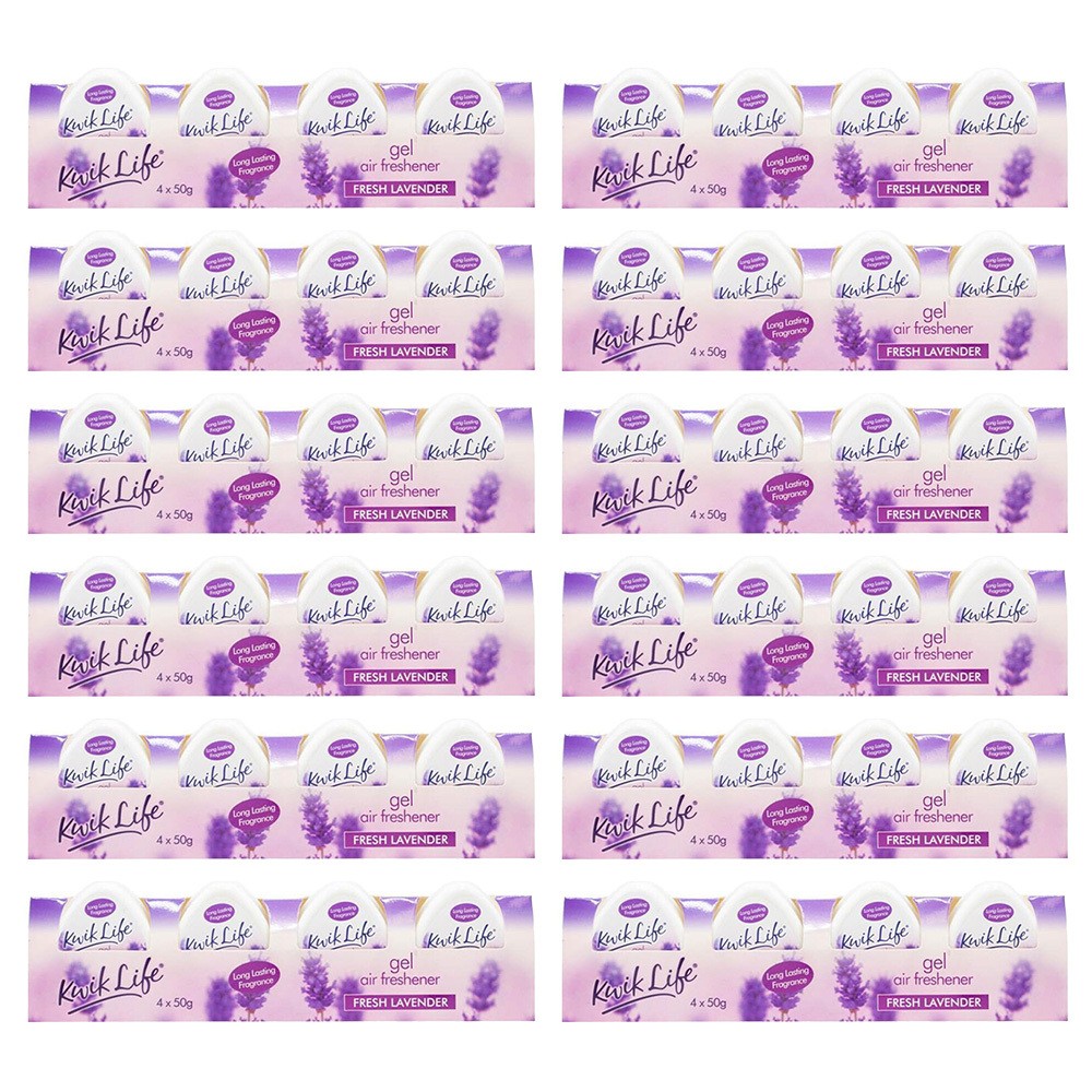 48pc KWIK LIFE 50G Gel Air Freshener Odour Eliminator Home/Bathroom Assorted