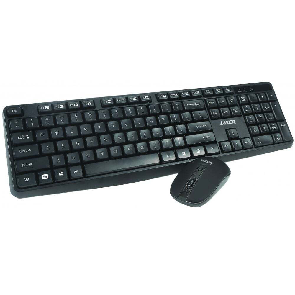 Laser Wireless Multimedia Keyboard Mouse Combo QWERTY English KBX-WKBMCOM-L