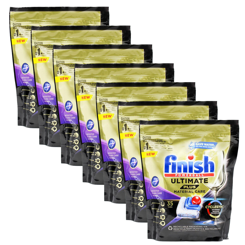 Finish Powerball Ultimate Plus Dishwasher Tablets 7 Pack 35 Washes Deep Clean