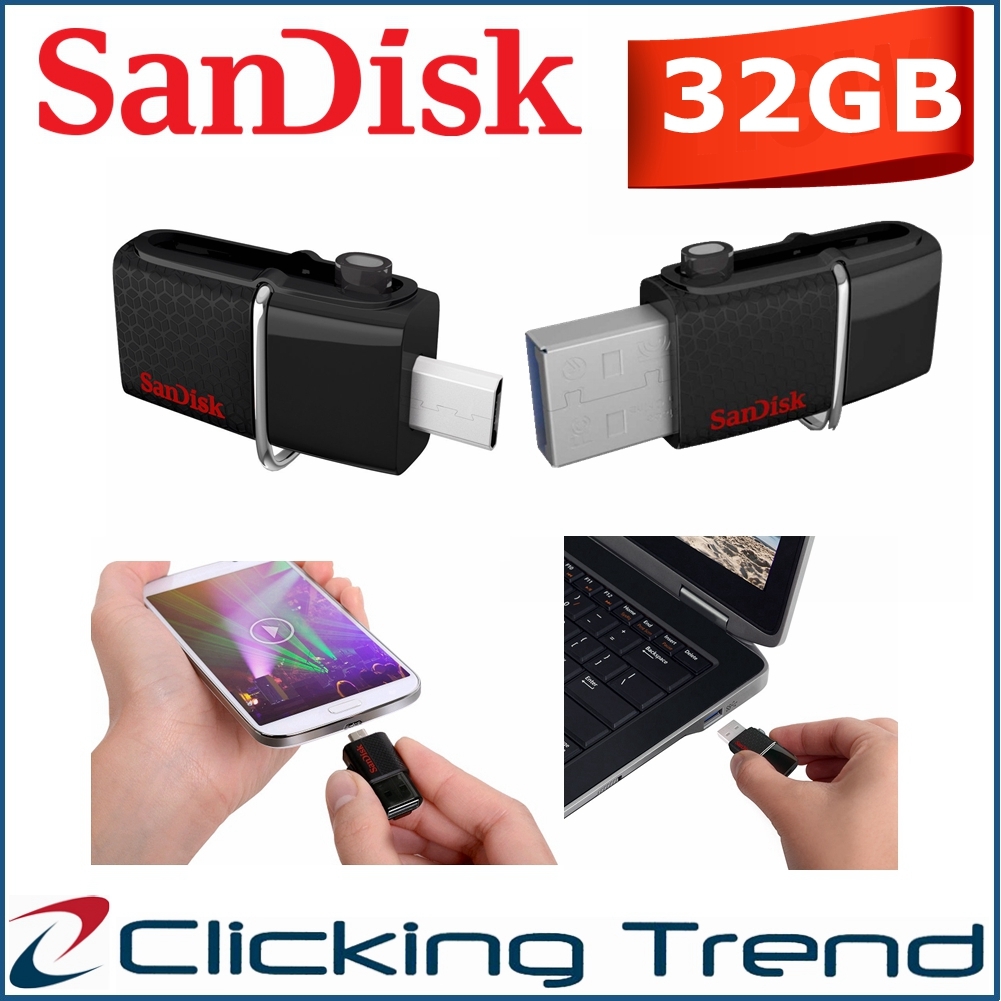 SanDisk Ultra Dual Micro USB Drive 32GB USB 3.0 Flash Drive Android Smartphones