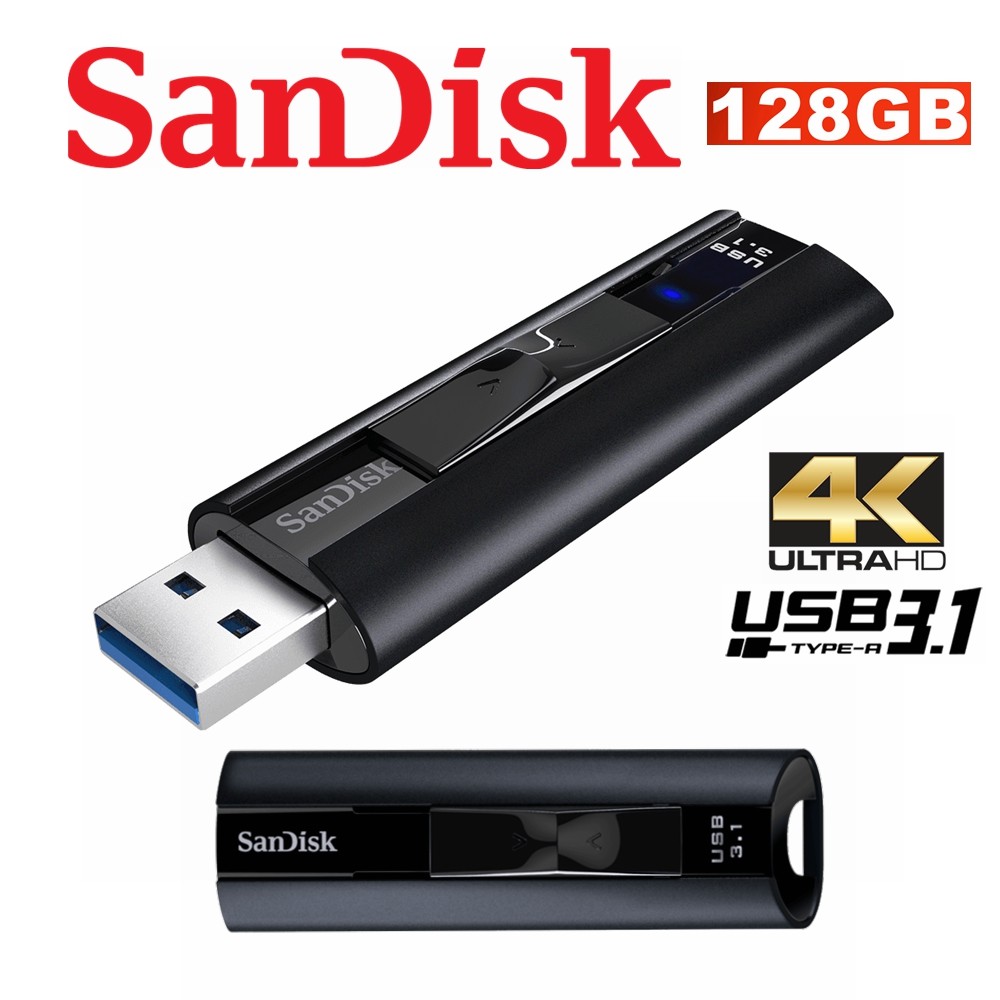 SanDisk Extreme Pro CZ880 SSD USB 3.1 Flash Drive 128GB Solid State