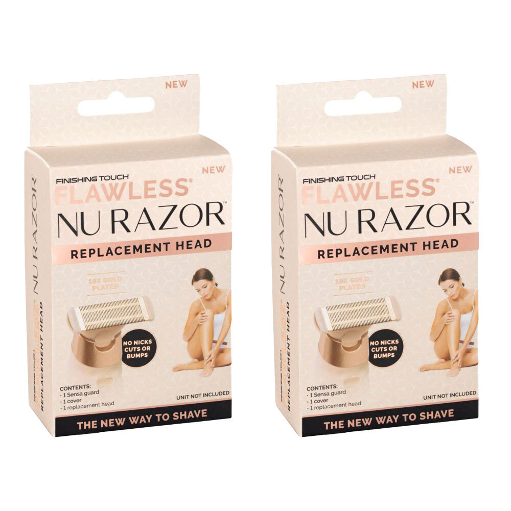 2x Flawless Finishing Touch Nu Facial Razor Head Replacement Pink 506769_2PK