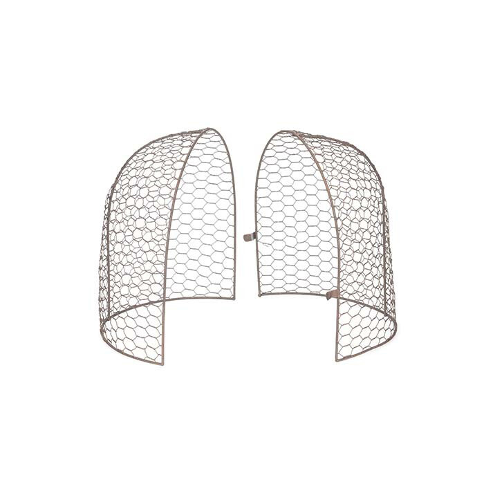 A.FRESCO 25142 2pc Tunnel Cloche Ends 30cm Wire Mesh Brown Flower Bed
