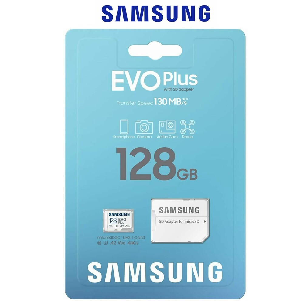 Samsung Evo Plus 128GB Micro SD Card microSDXC Class 10 Camera Memory 130MB/s