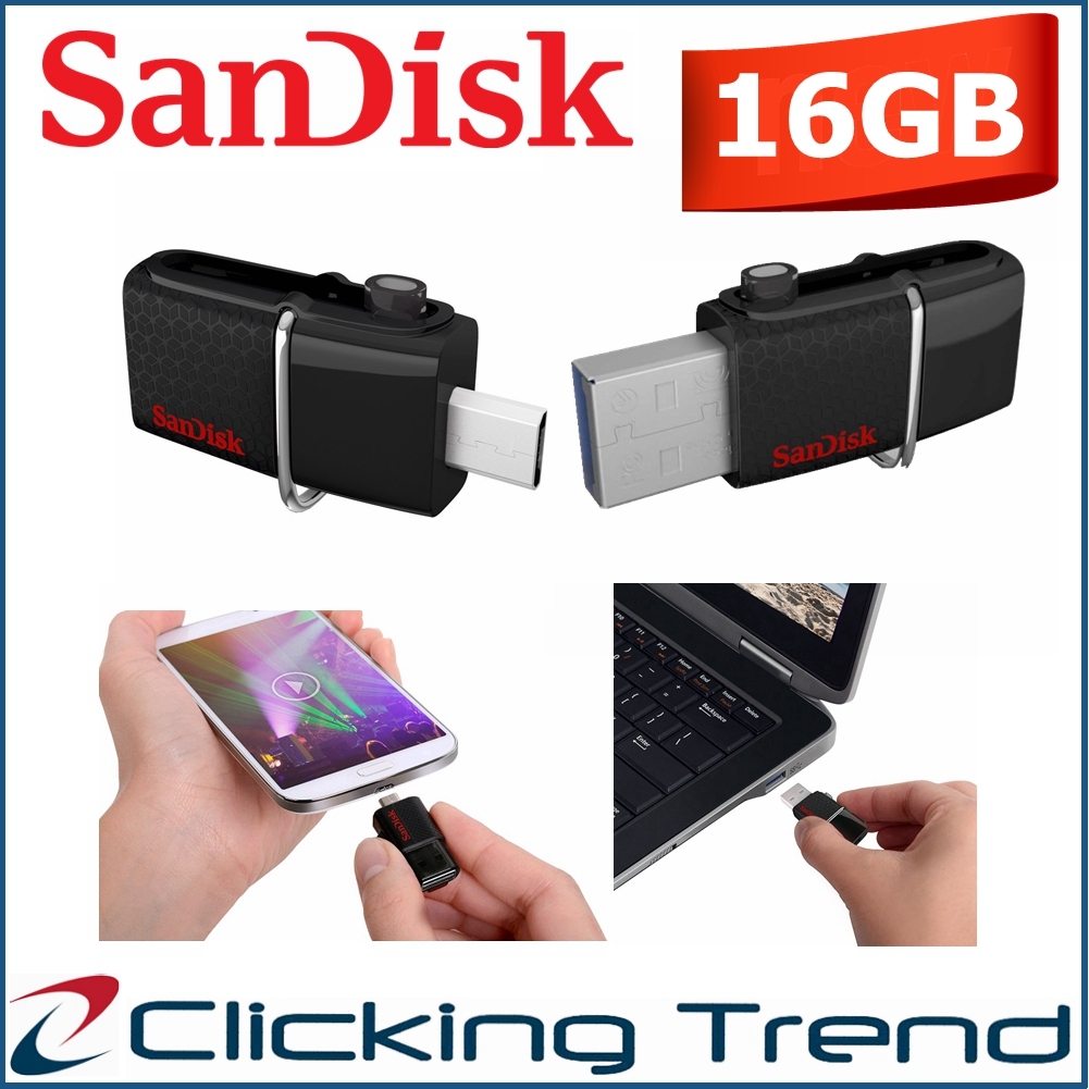 SanDisk 16GB OTG Ultra Dual Micro USB3.0 Android Flash Memory Stick
