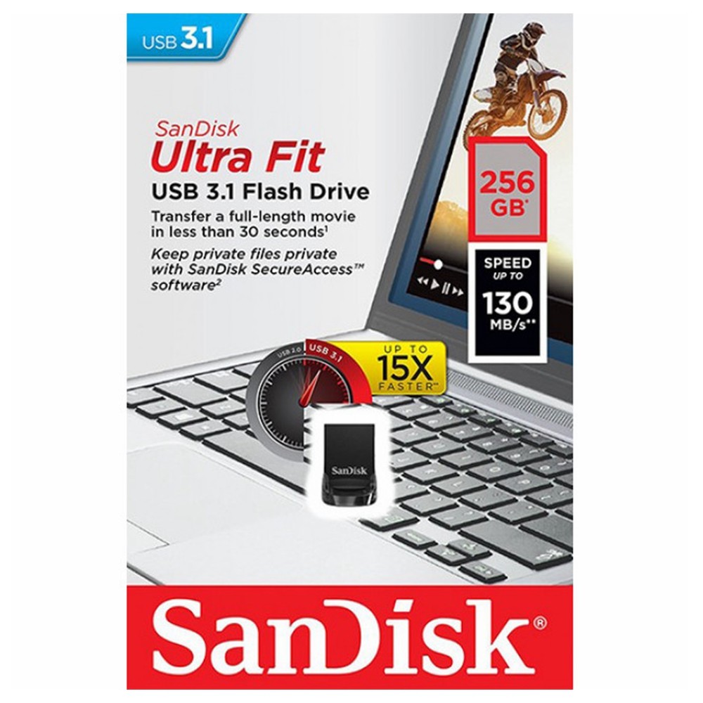SanDisk Ultra Fit SDCZ430 256GB USB 3.1 Mini Flash Memory Stick Drive