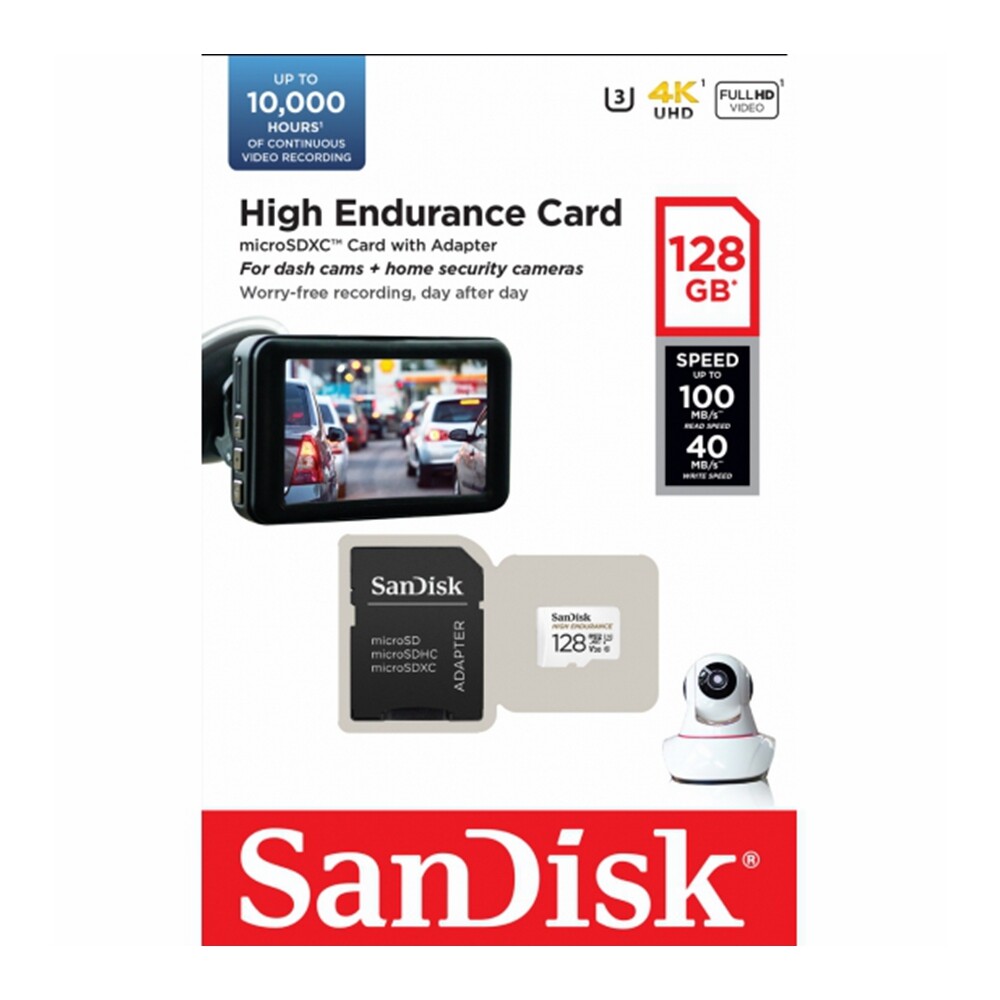 SanDisk High Endurance 128GB MicroSDXC Card SDSQQNR-128G DashCam 4K V30 U3
