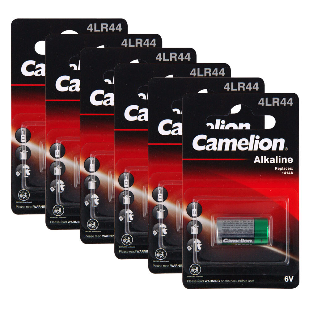 6x Camelion Alkaline 6V 4LR76 Battery CA4LR44_6PK for Digital Camera