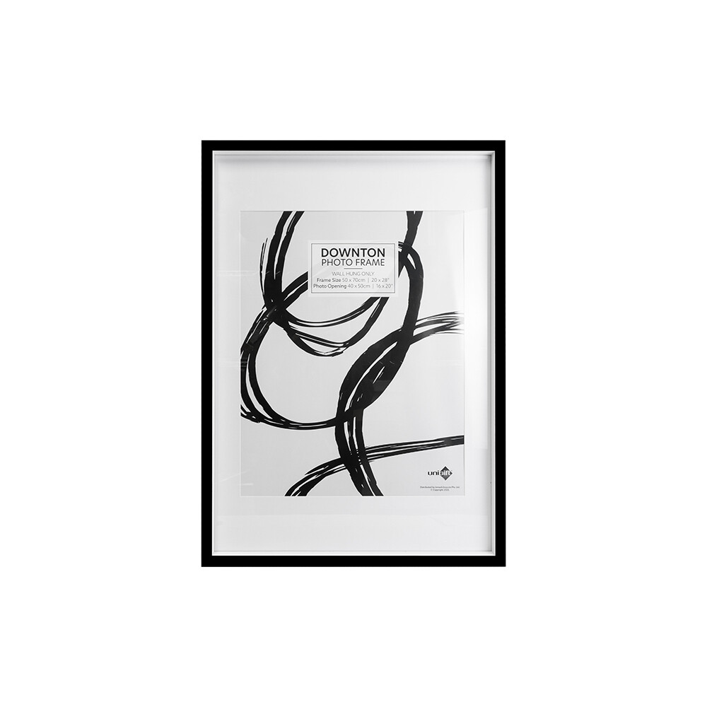 Unigift Downton FRA-295739 50x70cm MDF/Perspex Matt Black Wall Photo Frame