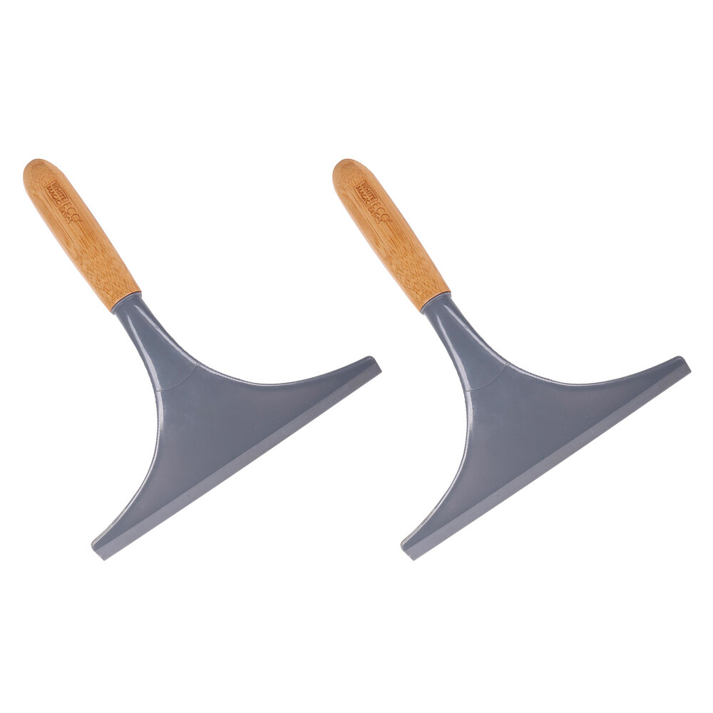 2x White Magic Eco Basics Bamboo Door/Glass/Window Squeegee Rubber Blades