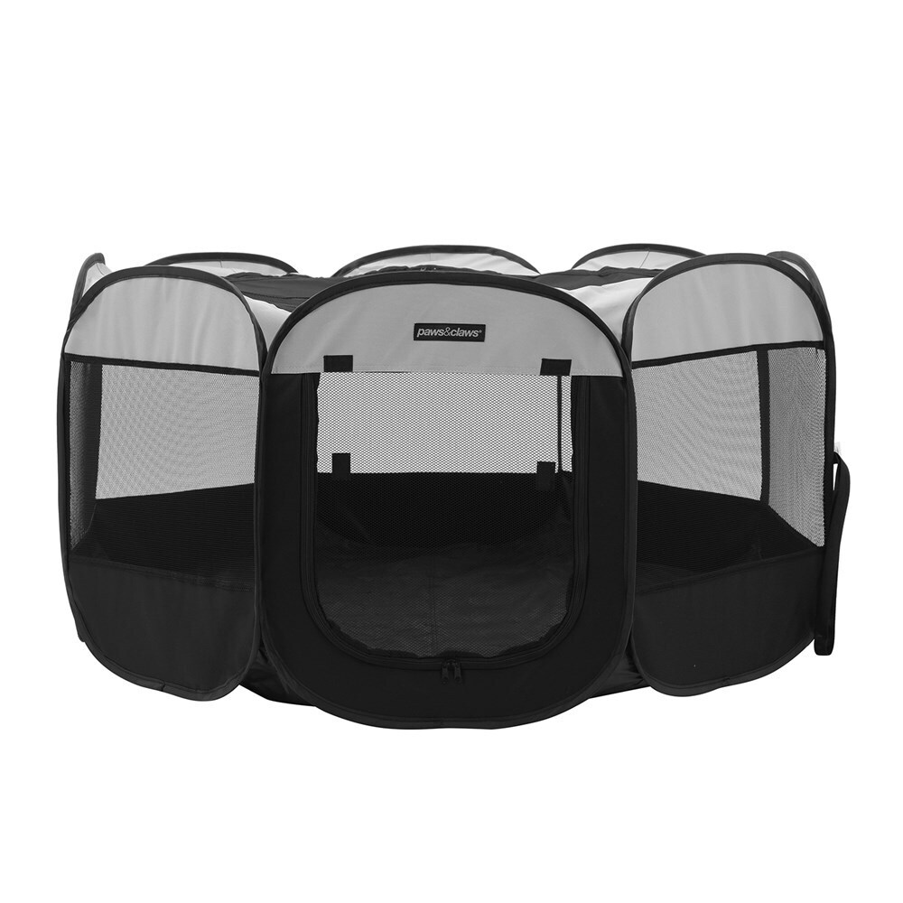 Paws & Claws 28800 Foldaway 136cm Large Black Dog Playpen Outdoor Pen