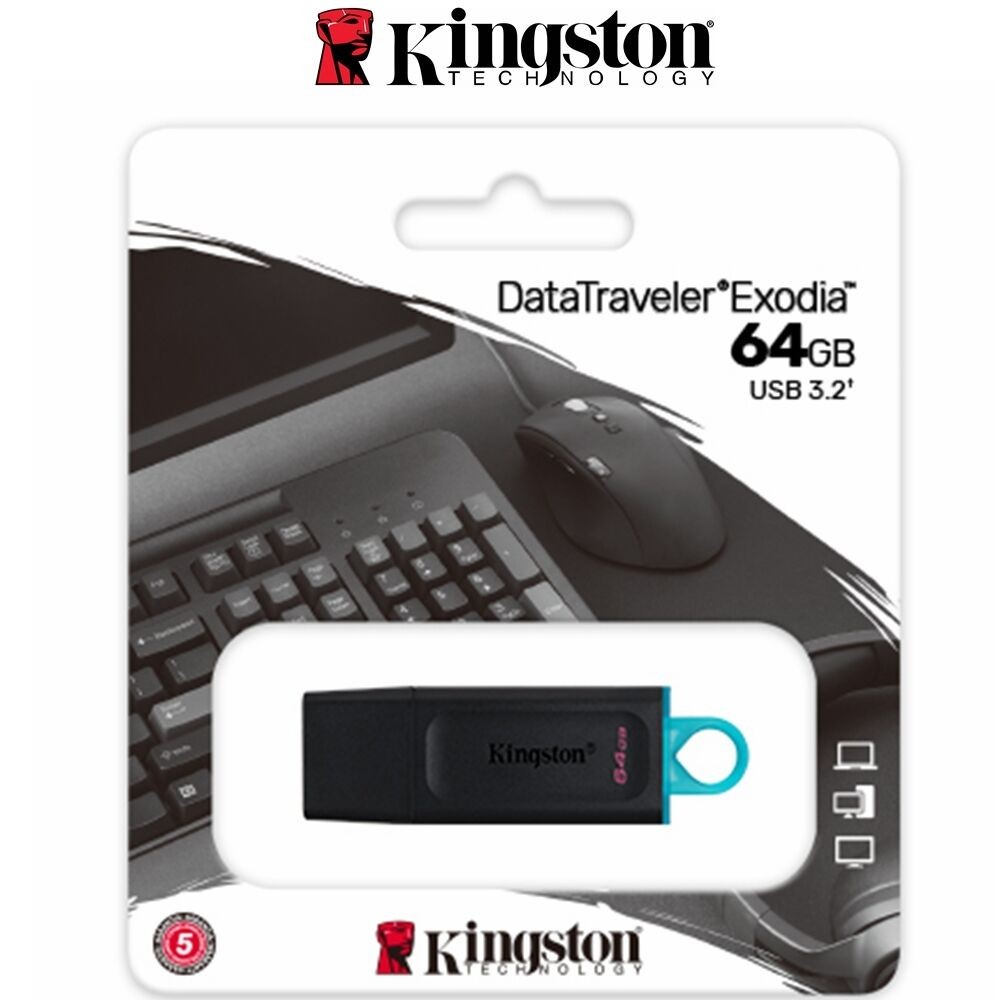 Kingston Exodia USB 3.0 Flash Drive 64GB Memory Stick 100mb/s Thumb