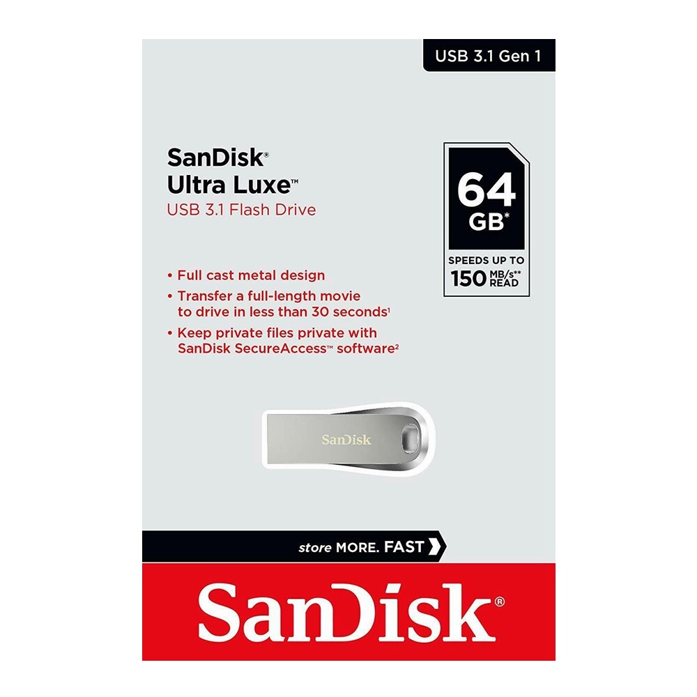 SanDisk Ultra Luxe 64GB USB 3.1 Flash Drive Memory Stick PC Mac 150Mb/s