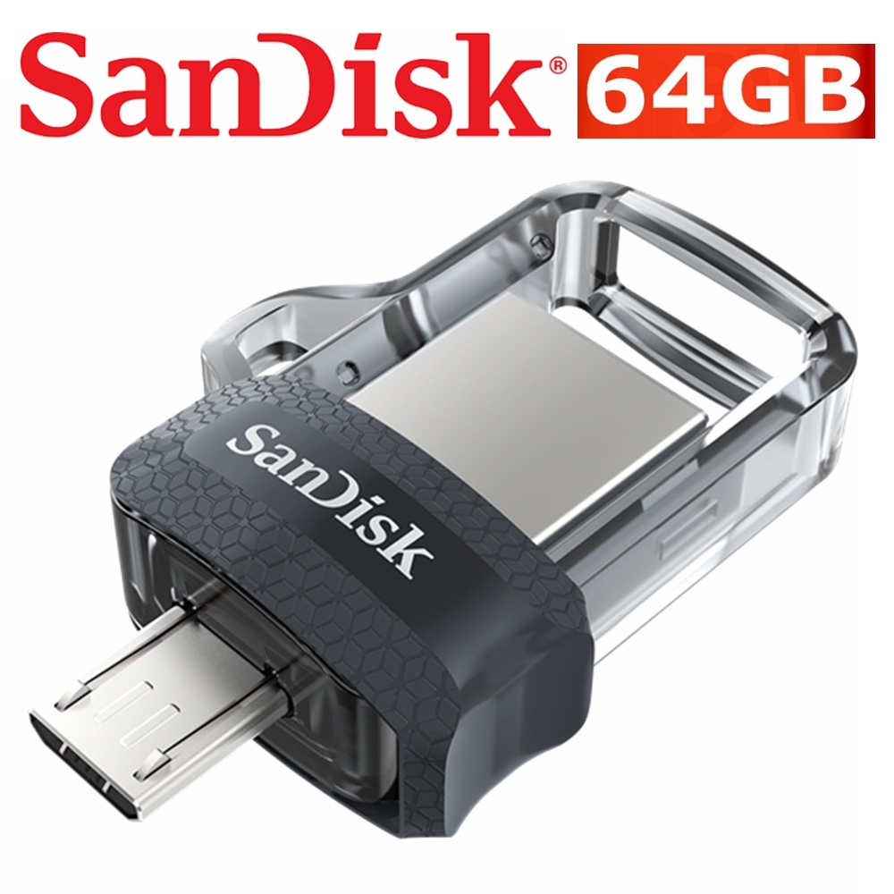 SanDisk 64GB Dual OTG USB 3.0 Flash Drive Micro Android Phone Memory