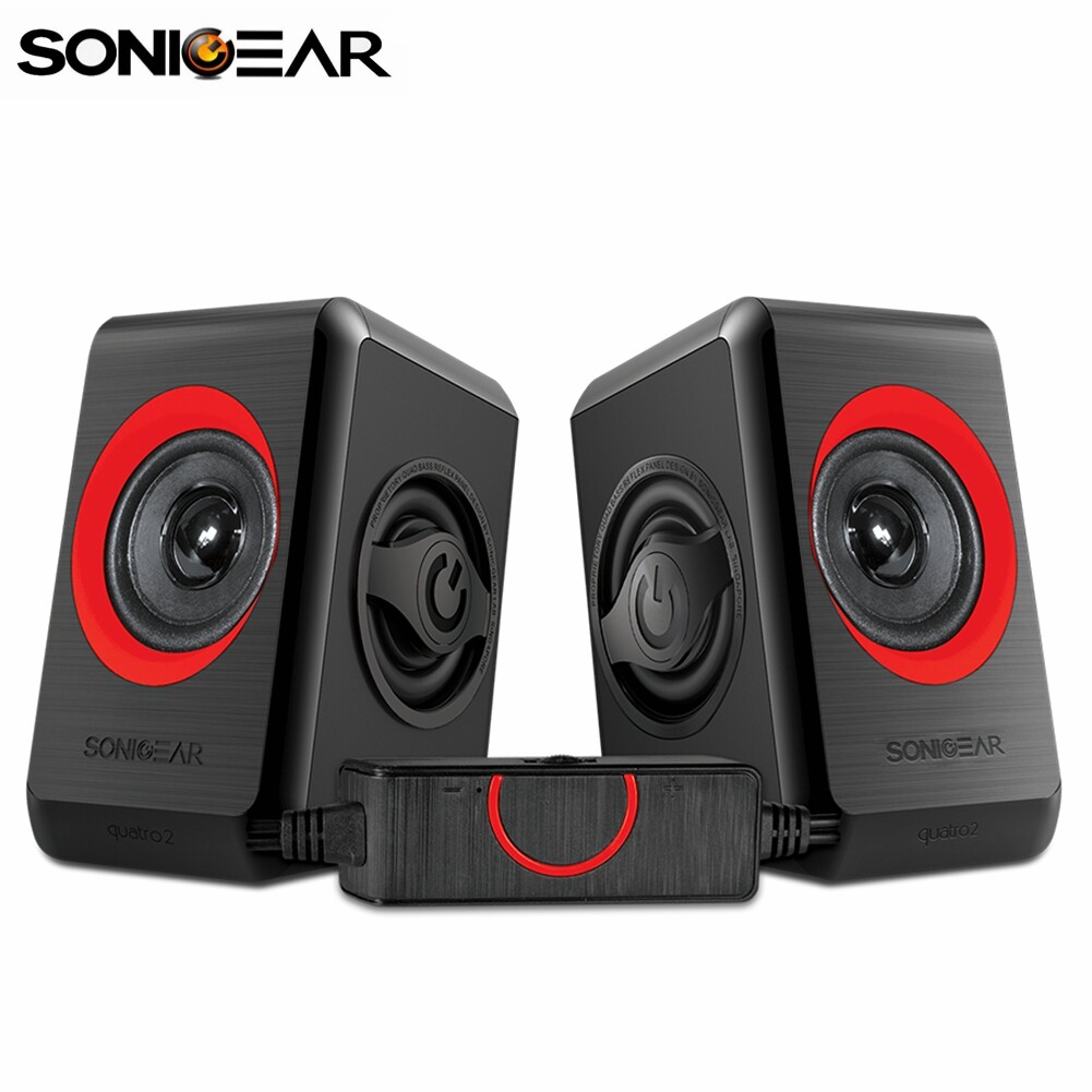 Sonicgear QUATRO2 USB 2.0 Computer Speakers Extra Loud Festive Red