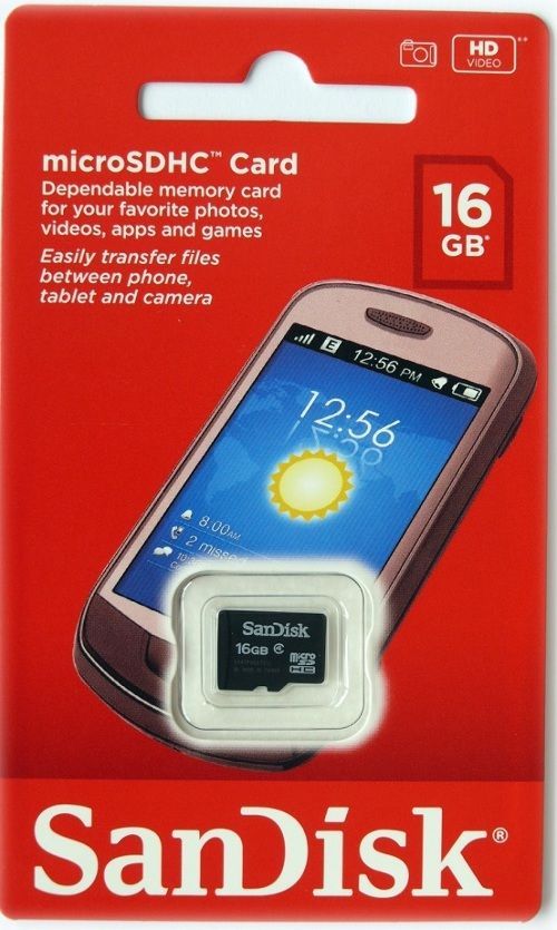 SanDisk 16GB MicroSDHC SD Card SDSDQM-016G Class 4 TF Memory for Android