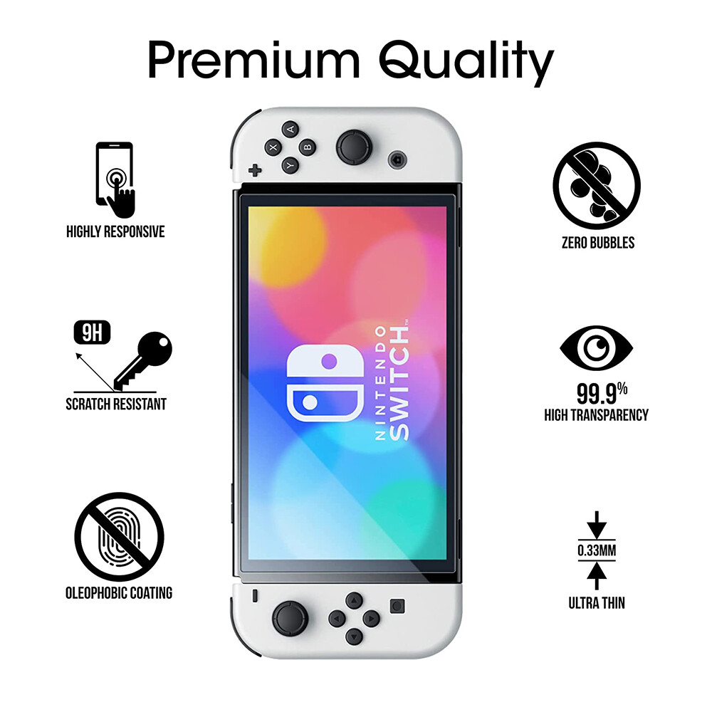 Nuglas Tempered Glass Screen Protector Nintendo Switch OLED Complete Protection