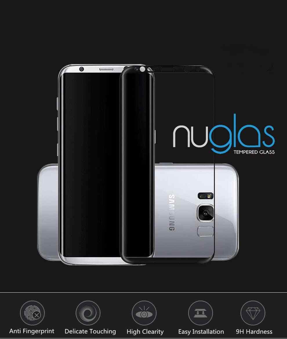 NUGLAS Galaxy S8 Plus Screen Protector Full Cover Curved Edge Tempered Glass