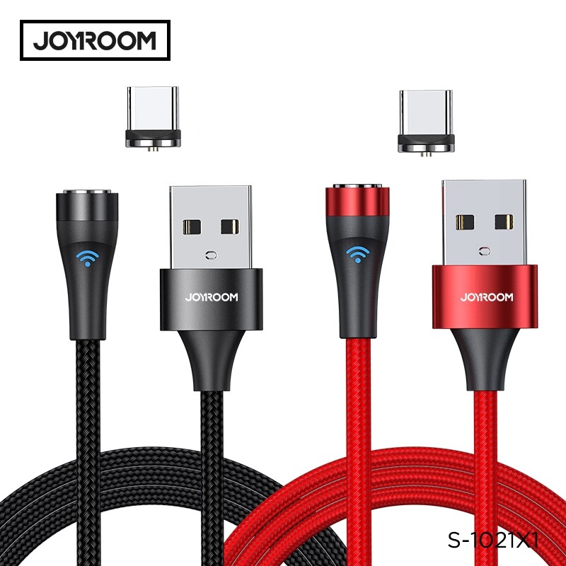Joyroom 360 Magnetic USB Phone Charger Cable Type C Android For Samsung Red