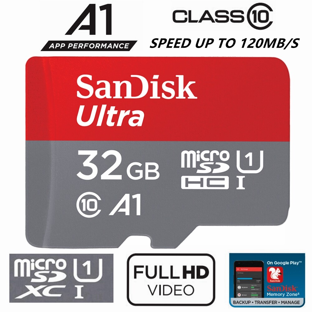 SanDisk Ultra MicroSD Card 32GB Class 10 A1 120Mbs microSDHC UHS-I