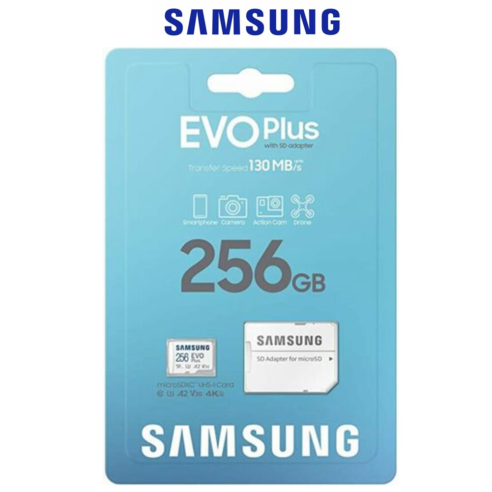 Samsung Evo Plus 256GB Micro SD Card microSDXC Class 10 130MB/s Camera Memory