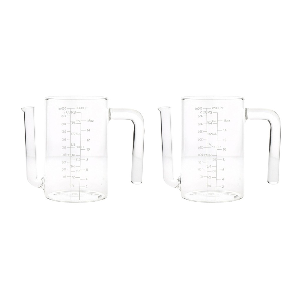 2x Mastercraft 500ml Glass Fat/Gravy Separator Cup Clear 81398_2PK