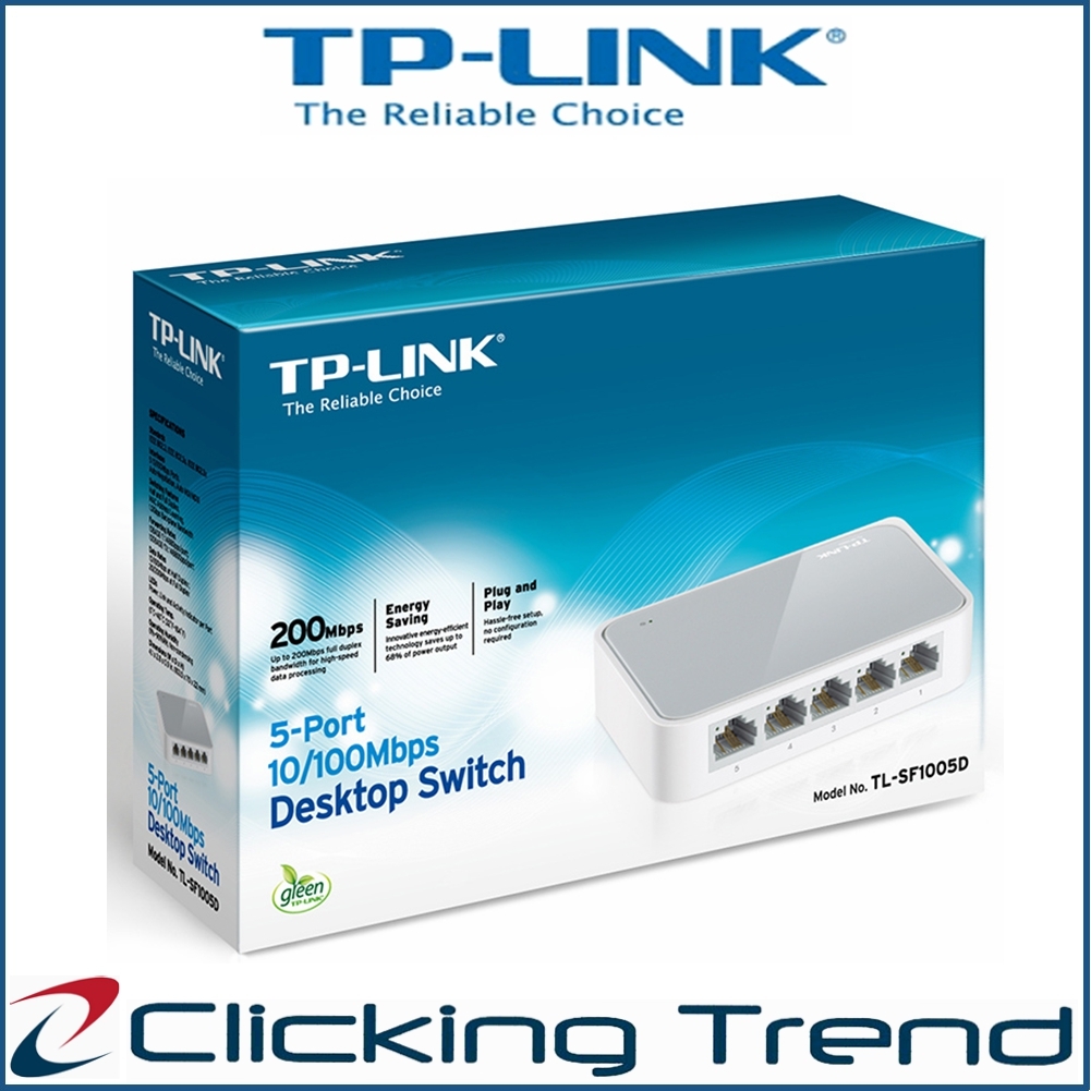 TP-Link TL-SF1005D 5 Port 10/100Mbps Ethernet Network Switch Hub Desktop