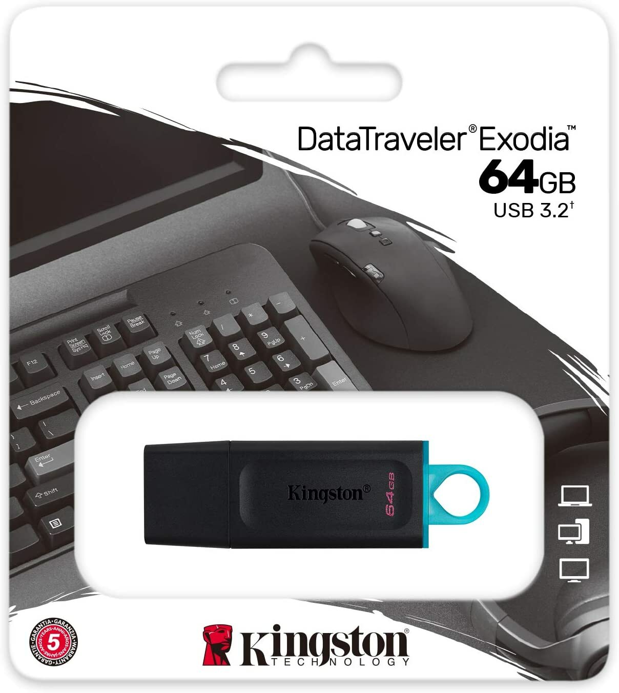 Kingston DataTraveler Exodia USB 3.2 Flash Drive 64GB DTX/64GB Blue