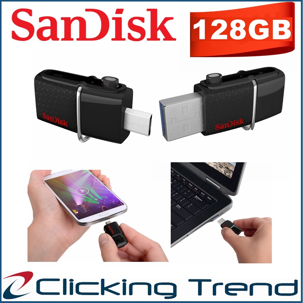 SanDisk SDDD2-128G 128GB Dual Micro USB 3.0 Flash Drive Android OTG