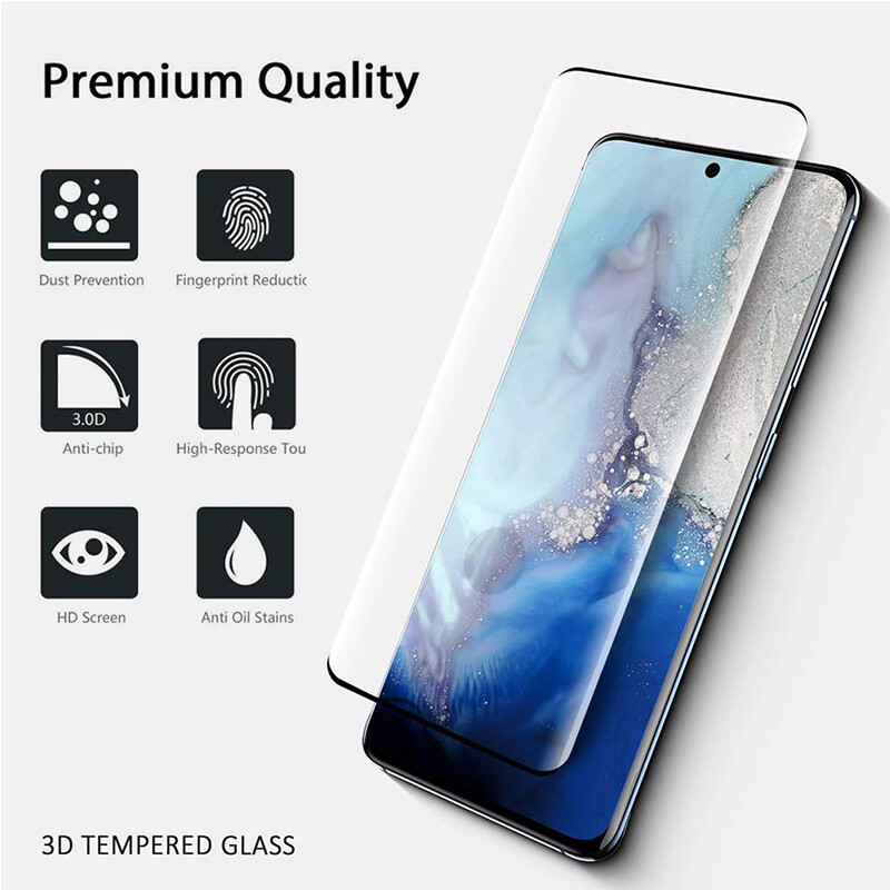 Nuglas 3D Full Cover Curved Edge Screen Protector For Galaxy S20 Plus 5G Black