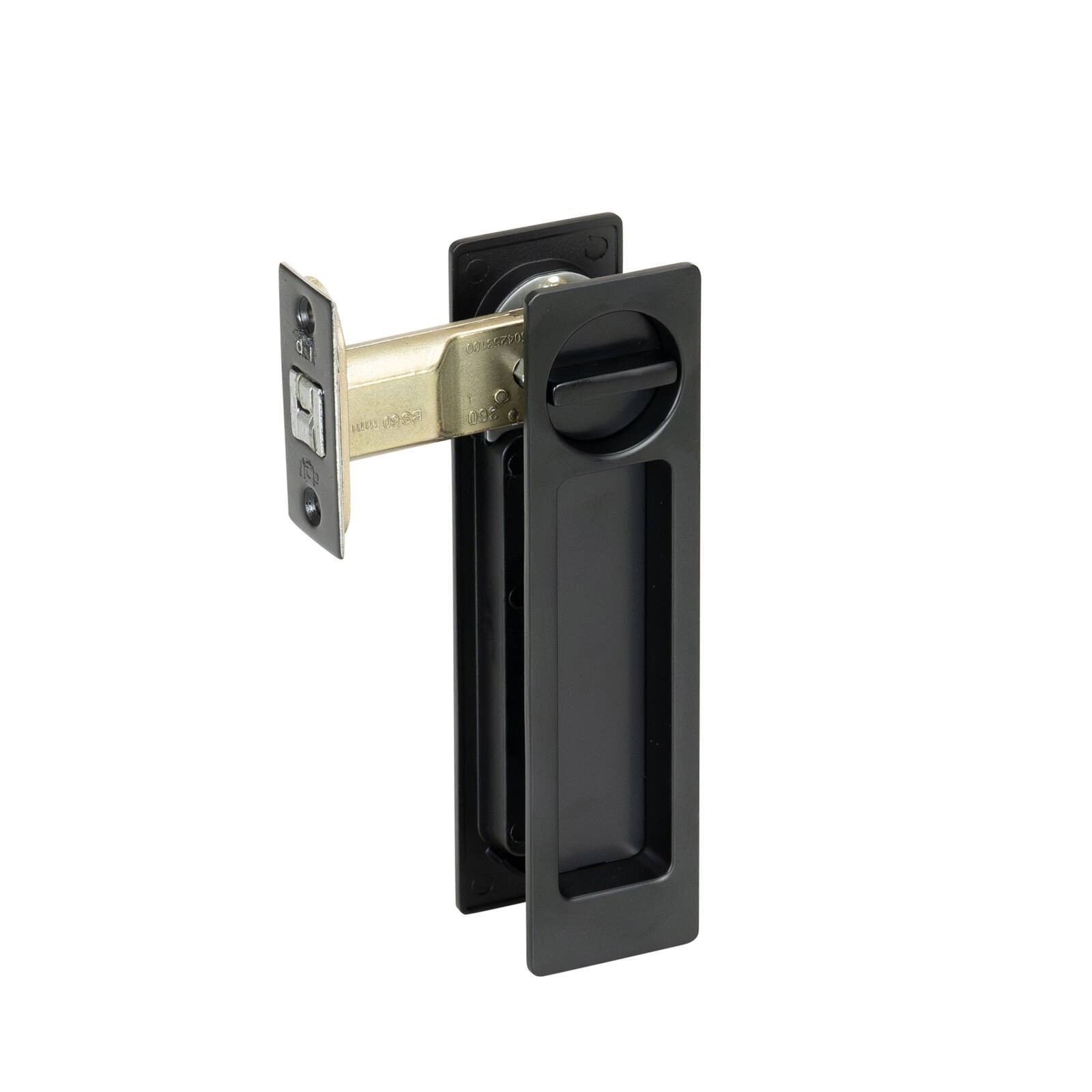 Delf Black Matte Rectangular Cavity Privacy Door Lock