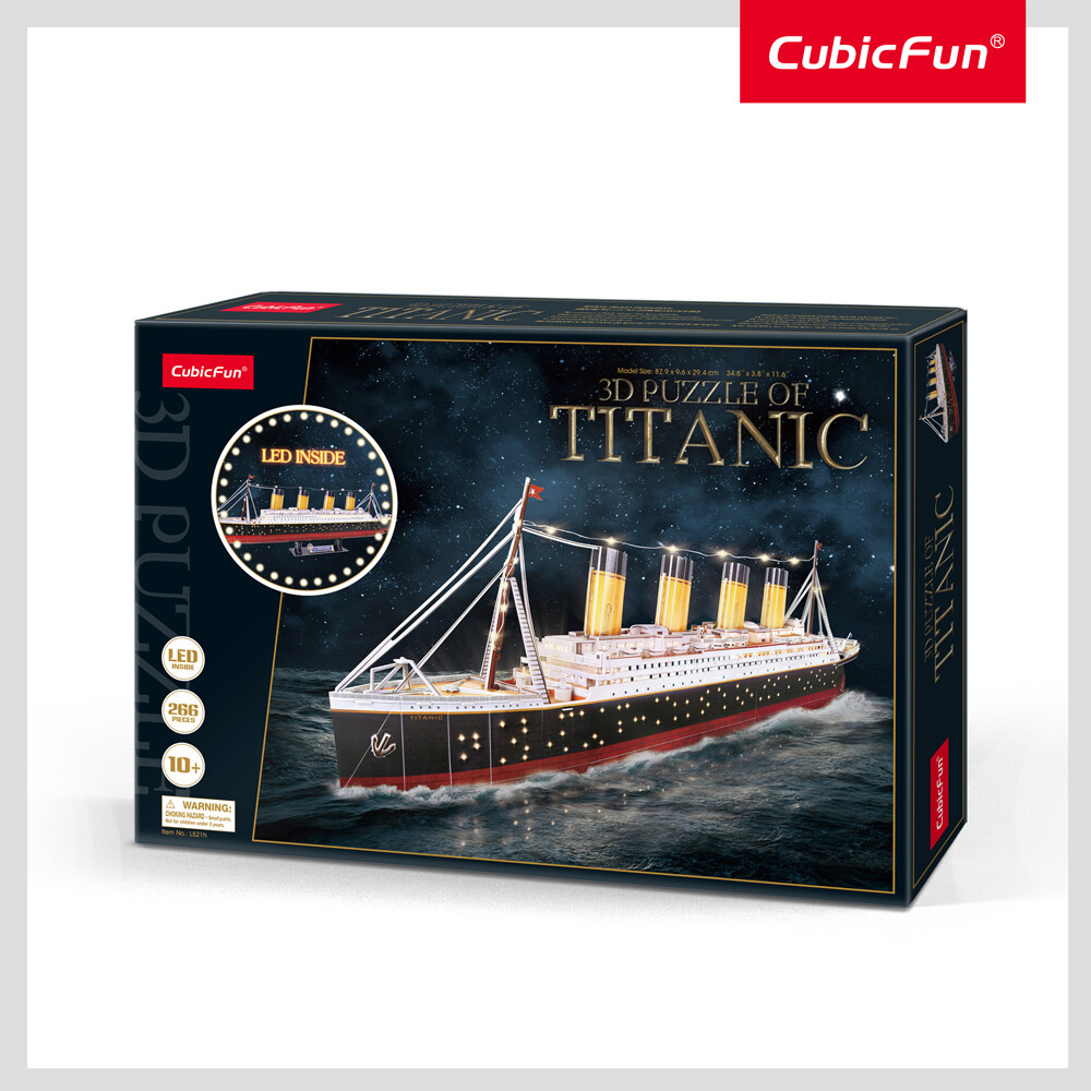 CubicFun L521H Titanic LED 3D Puzzle 266pc DIY Interactive Toy 10 years
